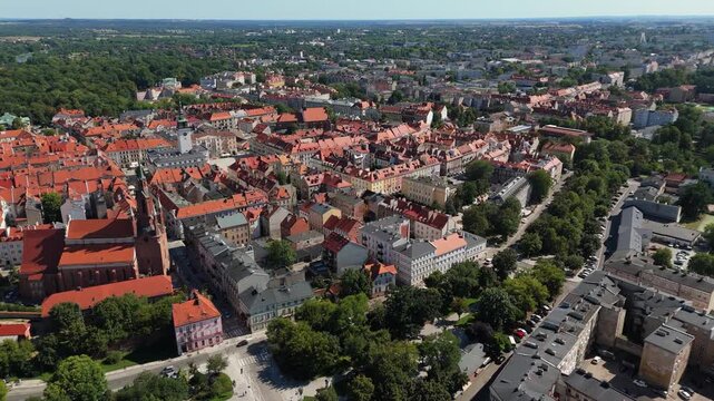 miasto Kalisz za dnia; panorama; Polska &ndash; widok miejski z lotu ptaka