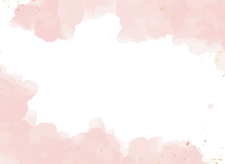 Modern abstract luxury wedding invitation templates with pastel pink watercolor, glitter gold, and valentines day background

