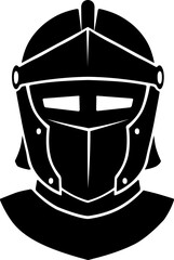 Medieval Armor Helmet Silhouette Vector
