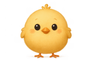Yellow baby chick character for easter and spring designs