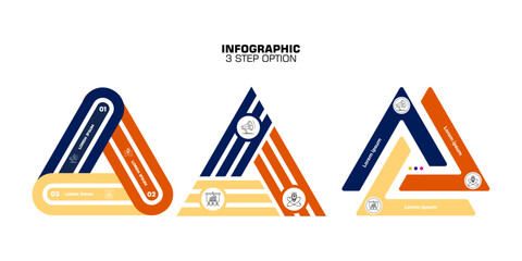 Vector new triangle element for infographic set. Template for cycling diagram, graph, presentation. Business concept with 3 options, parts, steps or processes. vector new editable 	
