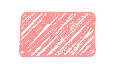 Organic chalk quote box with rough texture in diagonal rectangle. Pink background forms a hand drawn frame with unique sketch and organic shape, ideal for abstract concepts or art design.