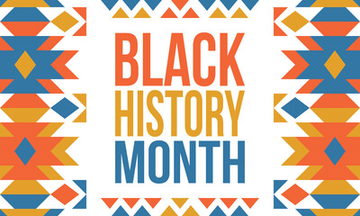 Black History Month. African American History. Celebrated annual. February and October. Poster, card, banner, background. Vector illustration