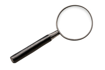 Magnifying glass offering a tool for research, discovery, investigation, and analysis on a transparent background
