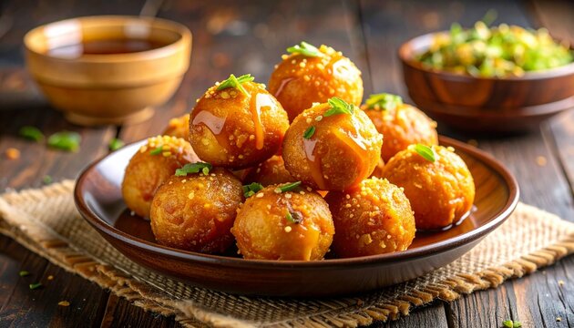 Mawa Bati Sweet Dessert. Traditional Indian Food