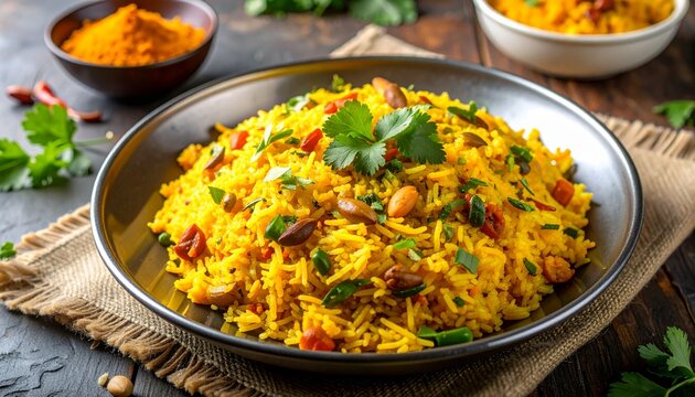 Poha Breakfast Madhya Pradesh. Traditional Indian Food
