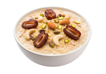 sheer khurma dessert with vermicelli, dates and nuts