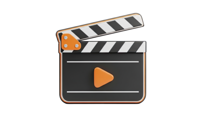 3D Clapperboard with Play Icon