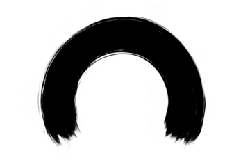 Black semi circle paint brush stroke texture