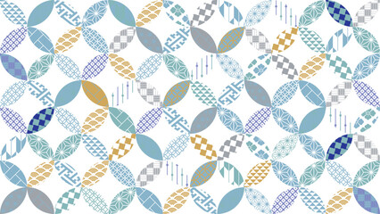 冬の季節の彩り和柄背景イラスト