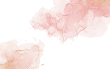 Modern abstract luxury wedding invitation and birthday card templates with pink watercolor, alcohol ink fluid art, and gold for valentines day

