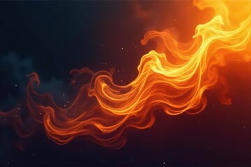 Swirling golden smoke, fiery texture, abstract art , swirling, gold