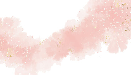 Modern abstract luxury wedding invitation templates with pastel pink watercolor, glitter gold, and valentines day background

