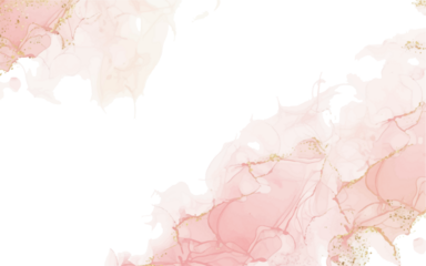 Modern abstract luxury wedding invitation and birthday card templates with pink watercolor, alcohol ink fluid art, and gold for valentines day

