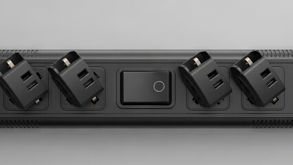 Modern Power Strip with Multiple USB Ports and On/Off Switch