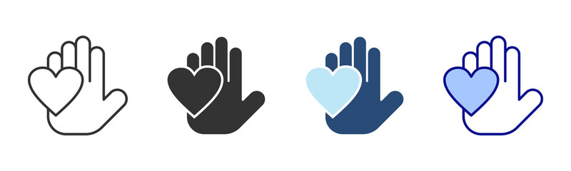 Obraz premium Volunteering Icon Set. Designed In Multi Style