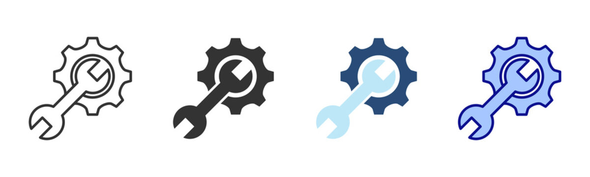 Maintenance Icon Set. Designed In Multi Style