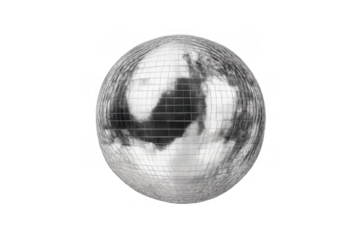 Silver disco ball spinning creating festive reflections, symbolizing celebration, party, and retro nightlife fun