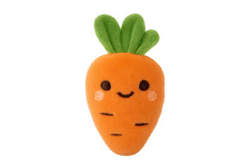 Cute smiling fluffy carrot vegetable plush toy