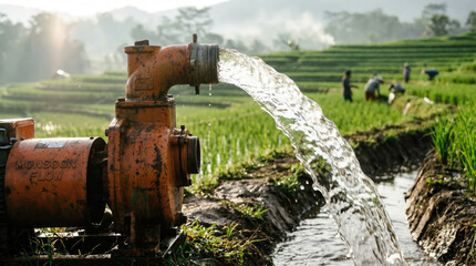 Agricultural Irrigation System in Terraced Rice Fields