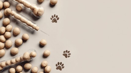 Naklejka premium Personalized DNA-based Pet Nutrition Kit on Lab Table With Swab and Meal Plan for Pet Care