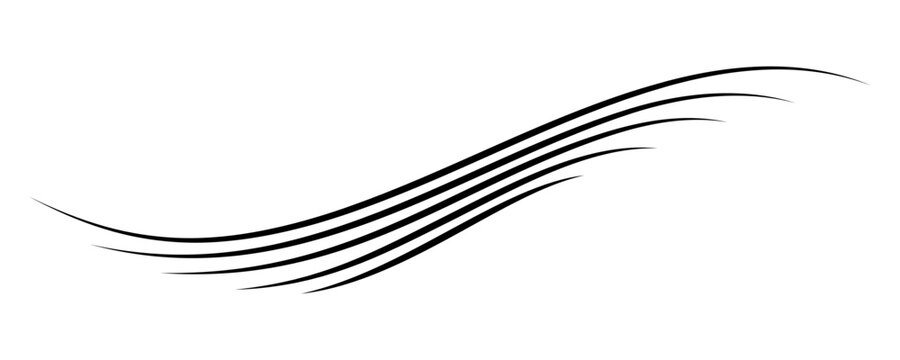 Calligraphy Curve Line Icon. Vector Swoosh Ribbon Pattern with Wave Lines. Curve Swish Stripe Shape for Elegant Logos, Borders, and Abstract Calligraphy Design Elements. Isolated Png Element