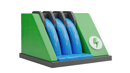 3D Hydroelectric Dam Icon