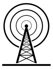 Ilustraci&oacute;n Vectorial de  silueta de Antena. Icono de comunicaci&oacute;n.