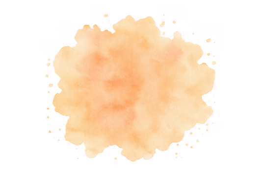 Orange watercolor paint splash on transparent background - Powered by Adobe