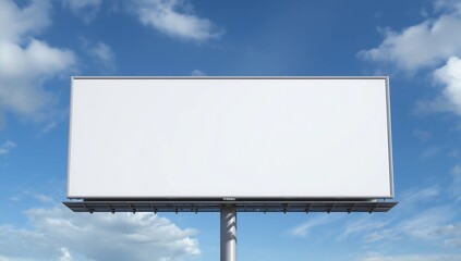 mockup blank billboard white space on bluesky background, 3d rendering