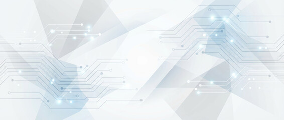Technology background abstract design digital modern concept with geometric shape and circuit line pattern minimal light grey futuristic style for banner Abstract technology background concept
