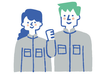 Hardworking male and female workers_color