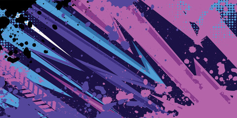 Colorful abstract geometric stripes racing background for car wrap sticker © adi mustofa