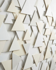 Abstract background technology design digital modern concept geometric triangle wall pattern neutral tone minimal layer art texture architecture white beige Abstract technology background concept