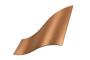 Copper metallic abstract wave curve shape background