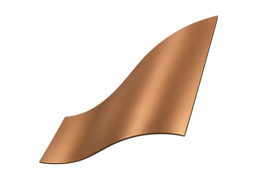 Copper metallic abstract wave curve shape background - Powered by Adobe