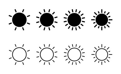 Sun icon vector. Brightness sign and symbol