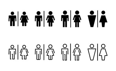 Toilet icon vector. Girls and boys restrooms sign and symbol. bathroom sign. wc, lavatory