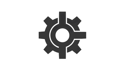 Vector illustration of a dark gray gear cogwheel icon, representing settings or mechanics, on transparent background