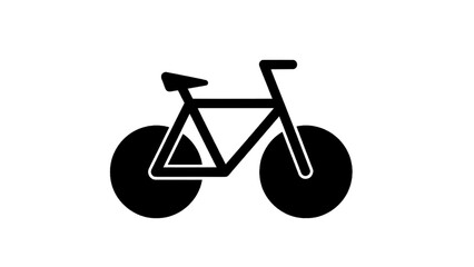 Vector illustration of a classic bicycle silhouette icon, perfect for graphic design on transparent background