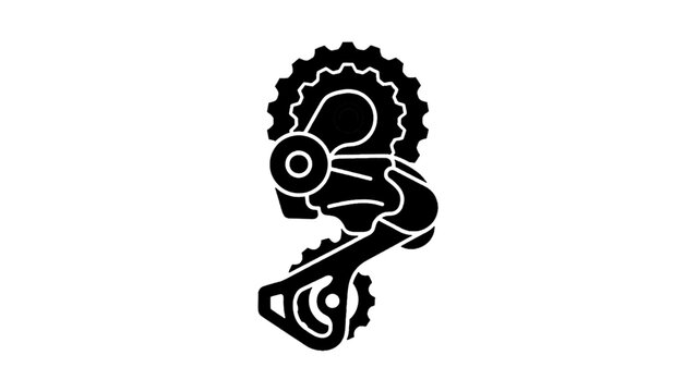 Vector illustration of a bicycle rear derailleur component, a crucial cycling gear part, on transparent background