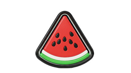 3D Watermelon Slice Icon