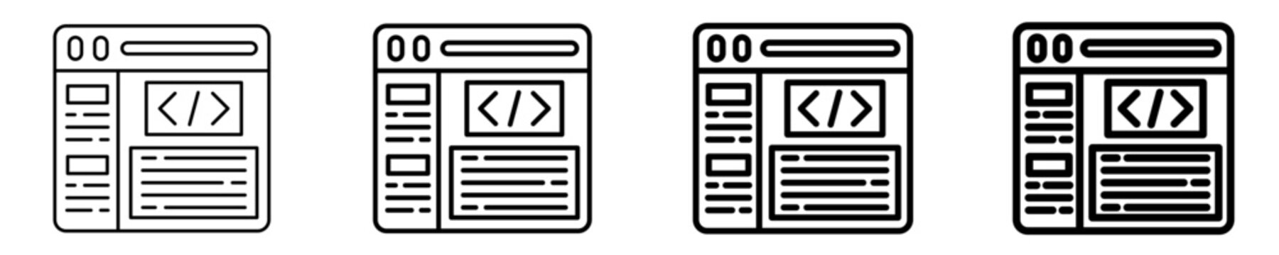 Coding  Icon Set Different Style Collection