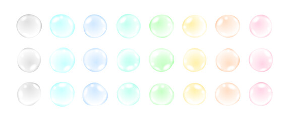 水分・潤いイメージのしずくイラストセット｜美容・スキンケア背景