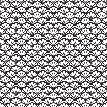 Abstract Seamless Black and White Art Deco Vector Pattern