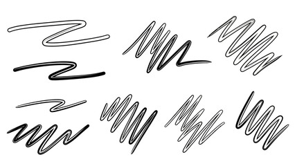 Collection of Hand Drawn Scribble Lines and Strokes.