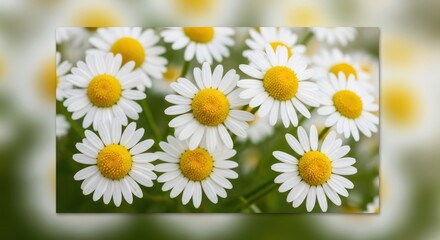 Obraz premium Close-up display of the beauty and simplicity of daisy flowers blooming
