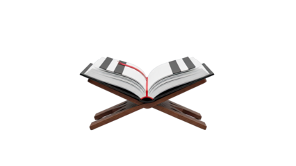 Open Book on Wooden Stand