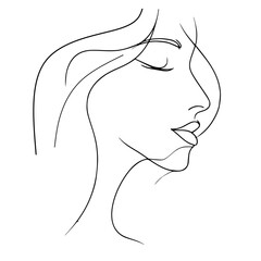 One continues line of a woman face