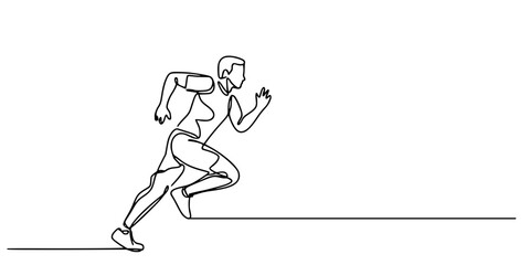 Vector illustration of a  man running and jumping in a fitness sports competition action